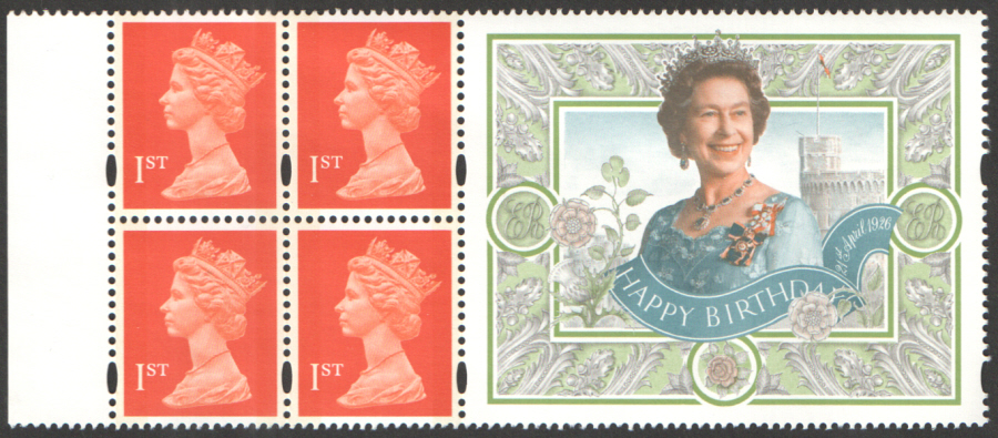 (image for) HB11 / DB22(3) Queen's 70th Birthday 4 x 1st Class Unfolded Pane